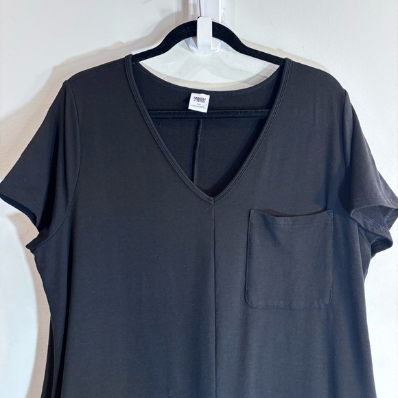 SMASH + TESS Sz L V-Neck Jumpsuit Wide Leg Seam Pockets Patch Front Pocket Black - Picture 3 of 10